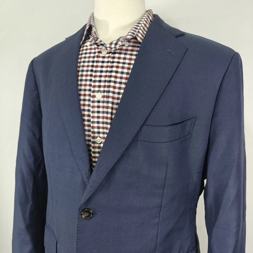 Suitsupply Men's Sport Coat Blazer Two Button Navy Vitale Wool Surgeon 46S‎